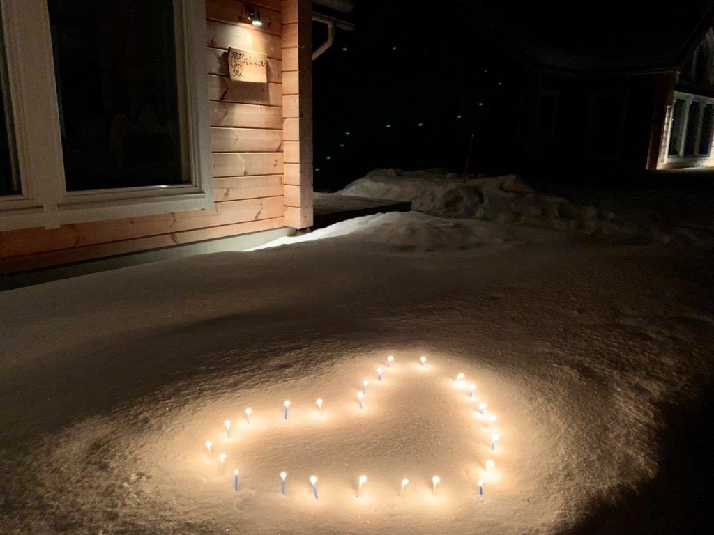 Dankeschön Herz Schnee Kerzen